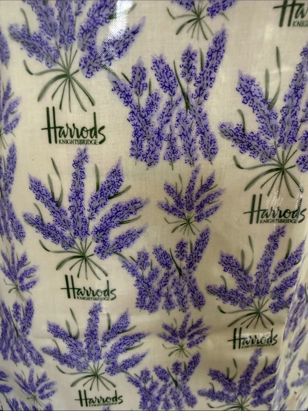 Harrods Knightsbridge Lavender Botanical Print Vinyl Cooking Craft Garden Apron